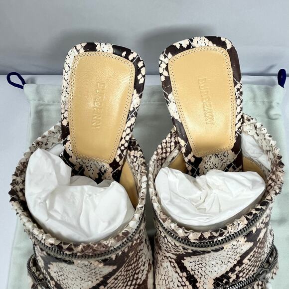 Burberry A:LF Peep Sandals Python Print Leather EUR 38 (US 8) New With Box - Picture 2 of 16